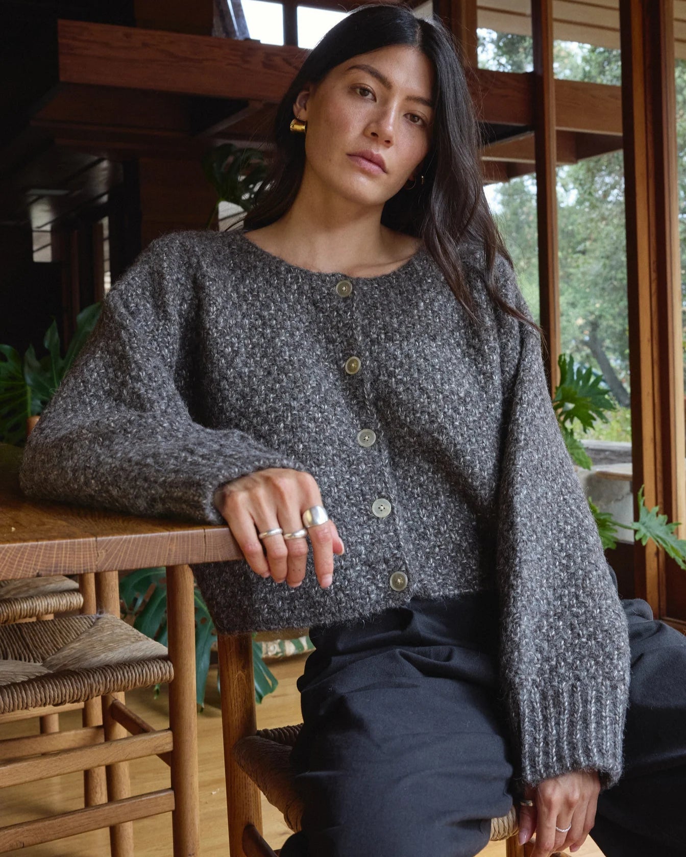 First Rite Quinn Cardigan Alpaca Charcoal – Thistle Hill