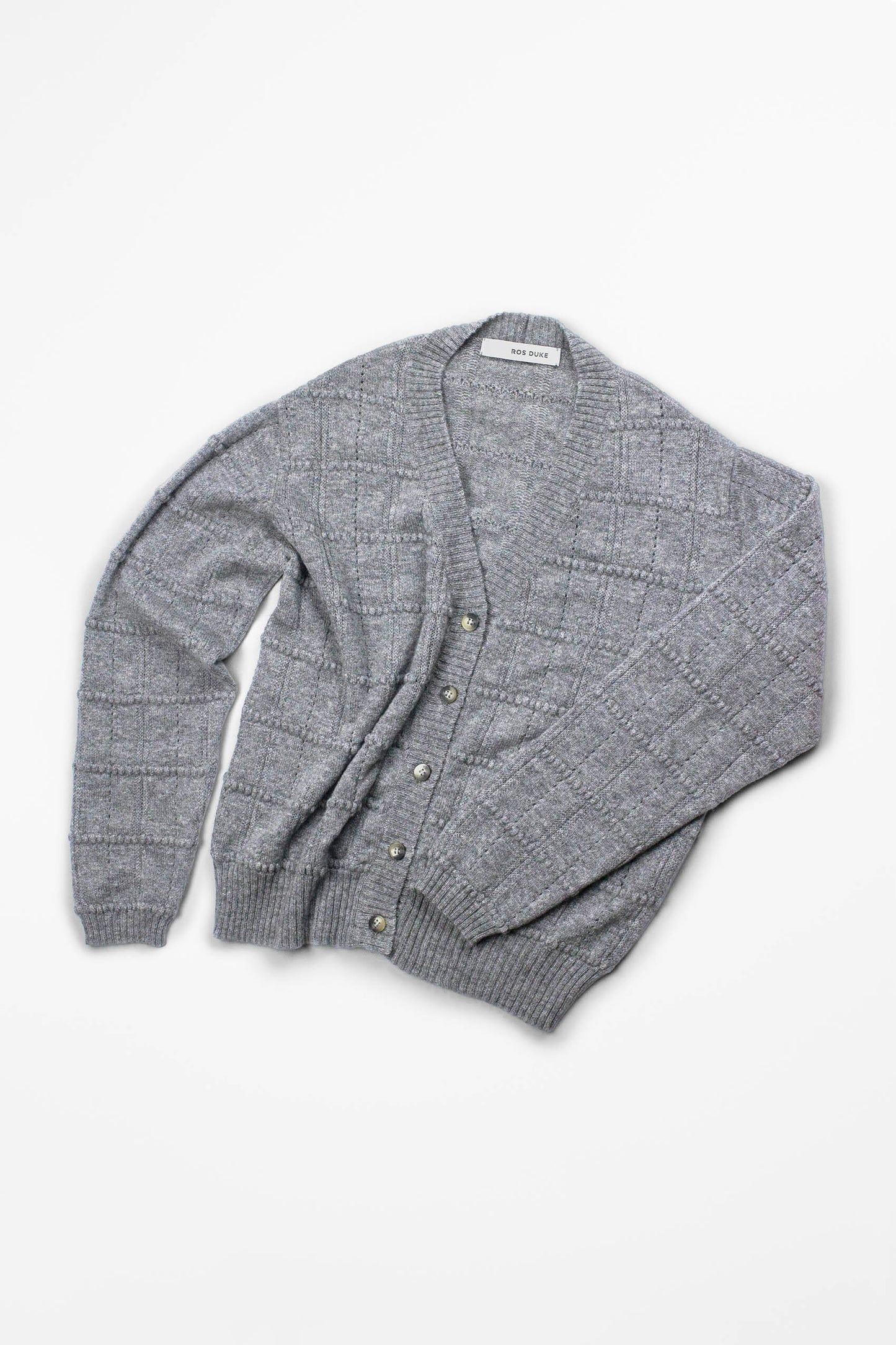 Ros Duke Gingham Cardigan Ash Grey