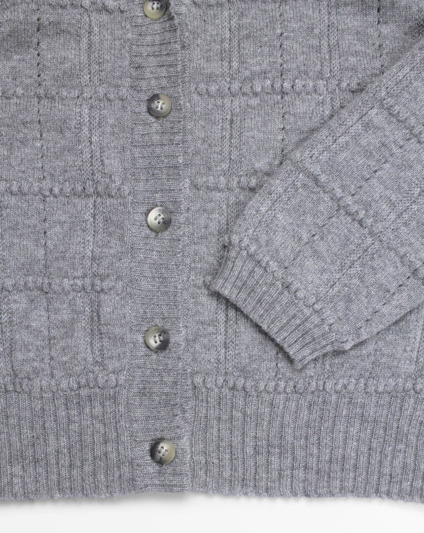 Ros Duke Gingham Cardigan Ash Grey