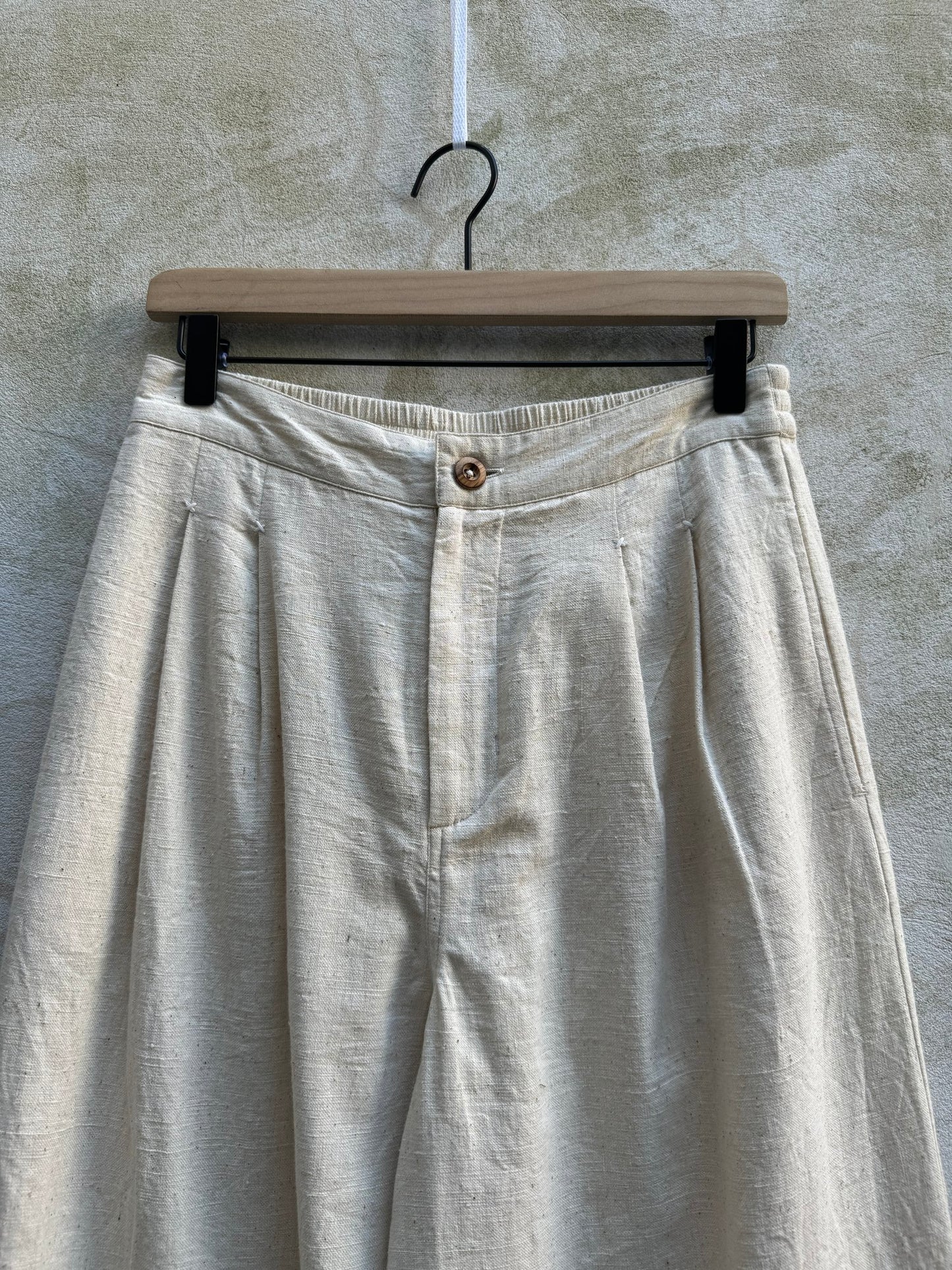 NYMåNE Wes Pleat Pant Natural-NYMåNE-Thistle Hill