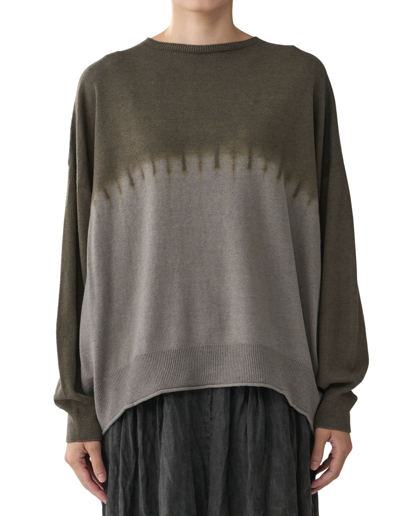 Pas de Calais Round Shibori Pullover Greige-Pas De Calais-Thistle Hill