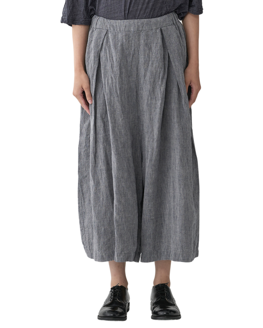 Pas de Calais Normandy Linen Wide Pants Navy-Pas De Calais-Thistle Hill