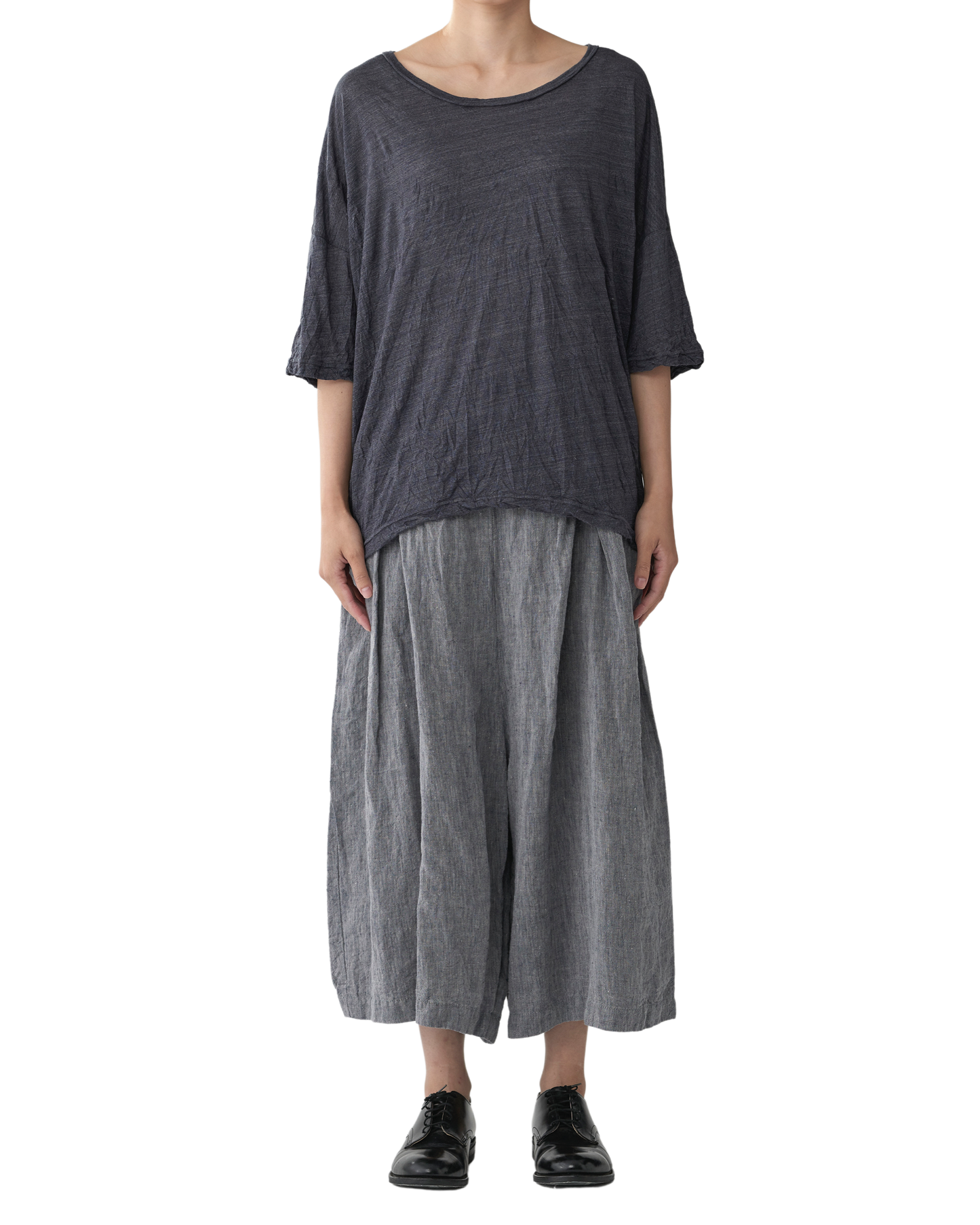 Pas de Calais Normandy Linen Wide Pants Navy-Pas De Calais-Thistle Hill