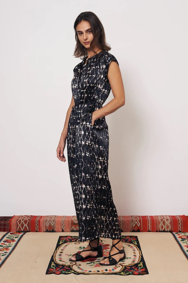 Raquel Allegra Zaire Midi Dress Charcoal-Raquel Allegra-Thistle Hill