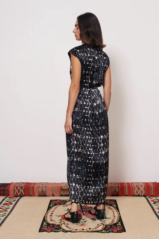Raquel Allegra Zaire Midi Dress Charcoal-Raquel Allegra-Thistle Hill