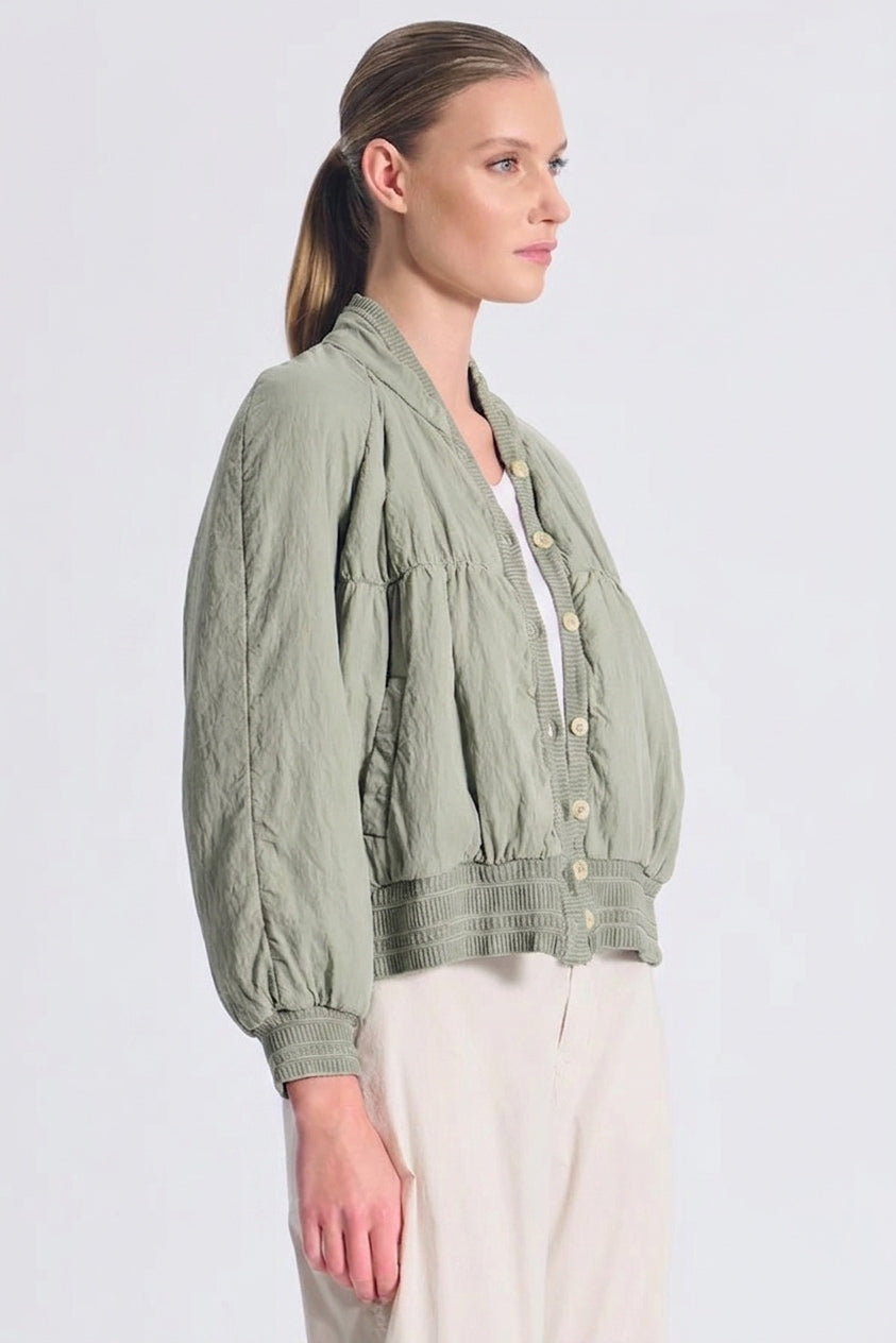Transit Padded Silk Blend Jacket in Seagrass