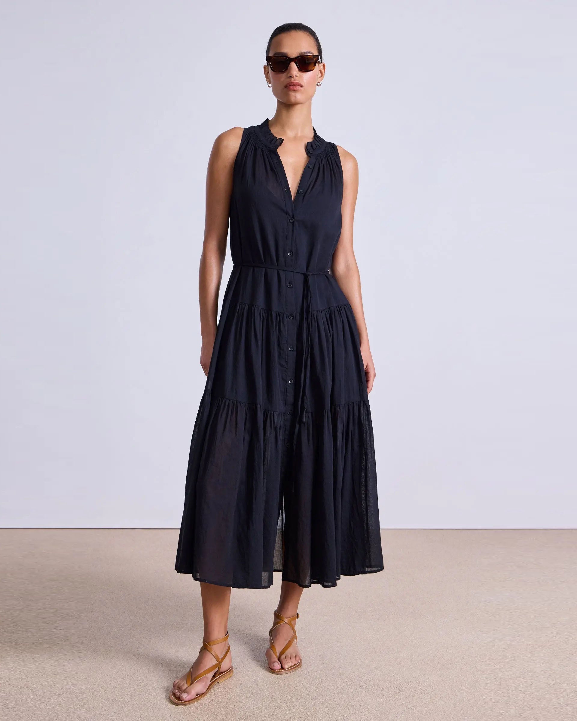 apiece apart black dress APIECE APART | LUZ MINI DRESS