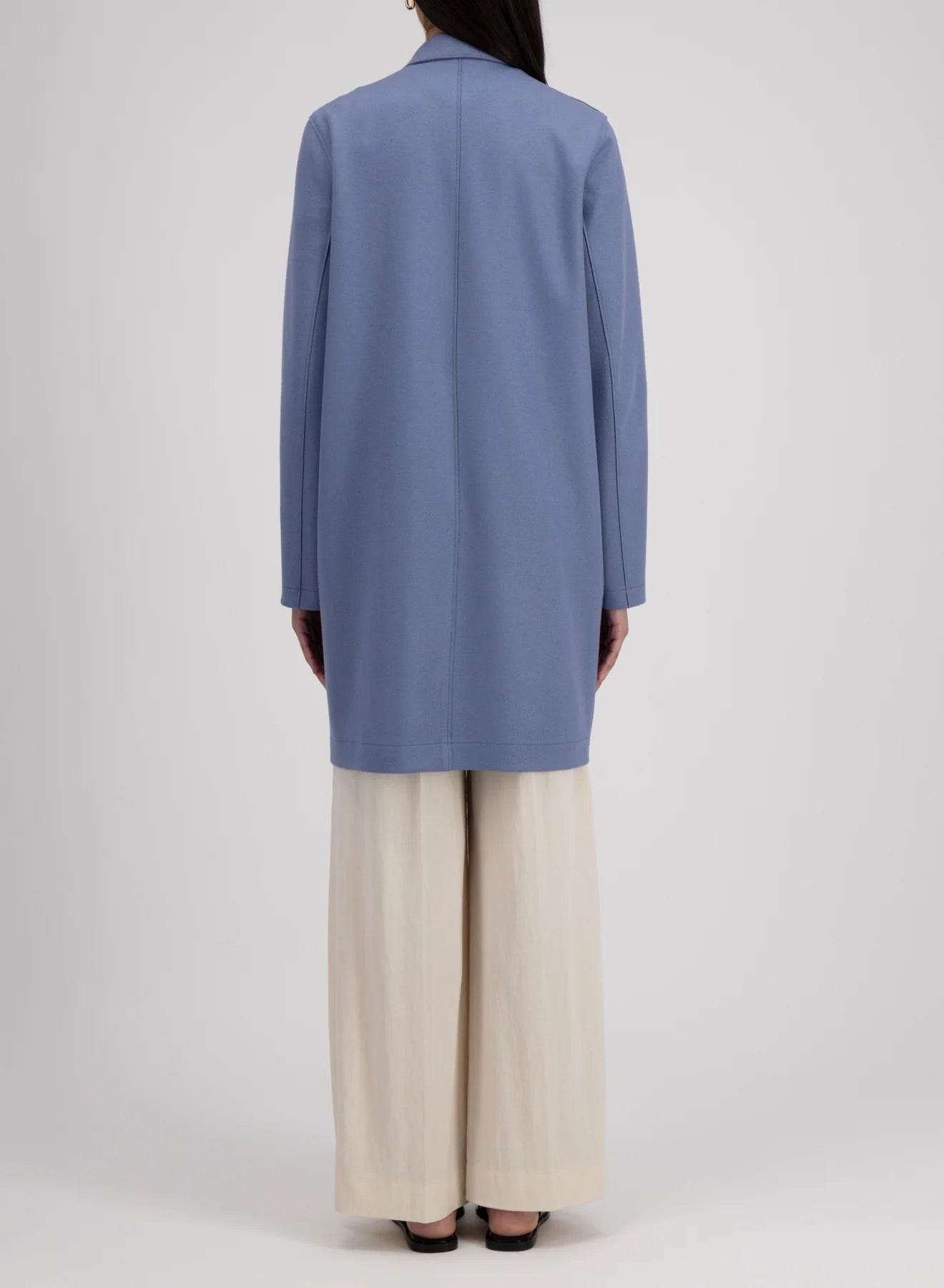 Harris Wharf London Cocoon Coat Cashmere Blend Denim Blue-Harris Wharf London-Thistle Hill