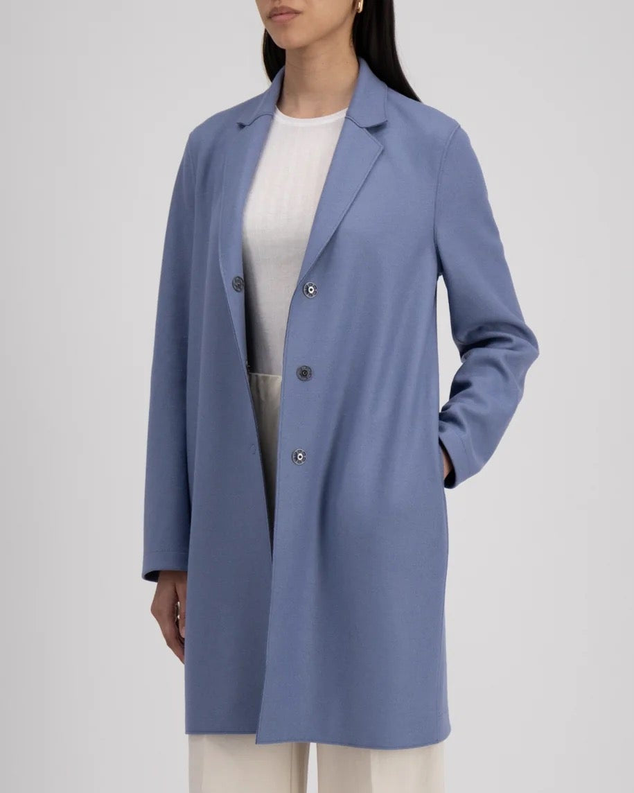 Harris Wharf London Cocoon Coat Cashmere Blend Denim Blue-Harris Wharf London-Thistle Hill