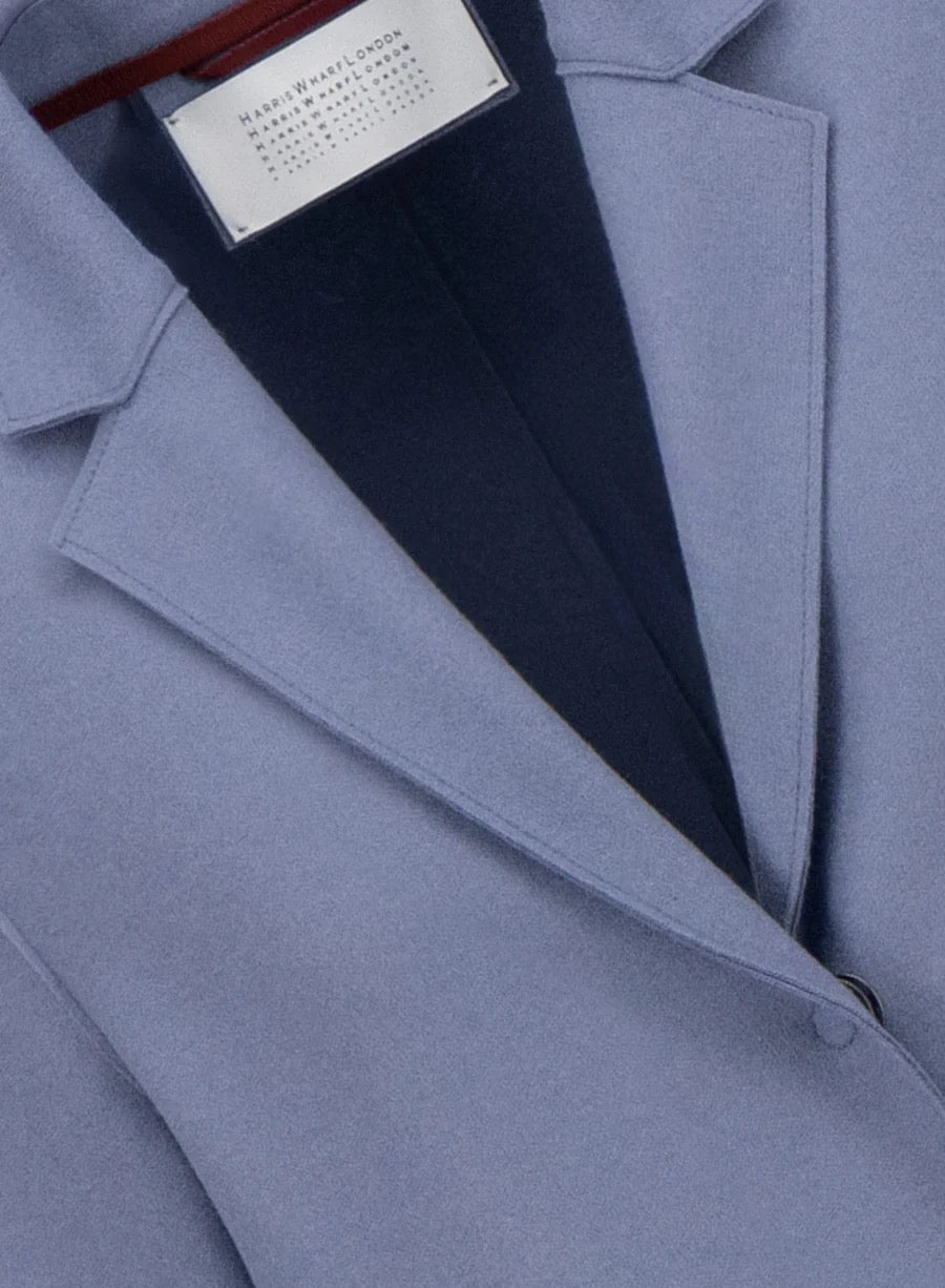 Harris Wharf London Cocoon Coat Cashmere Blend Denim Blue-Harris Wharf London-Thistle Hill
