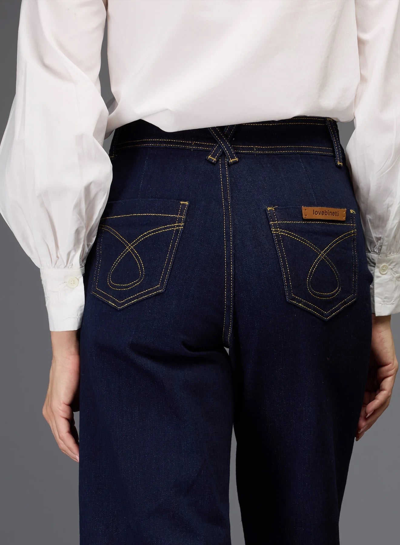 Love Binetti Costa Blue Gold Thread Pants-Love Binetti-Thistle Hill