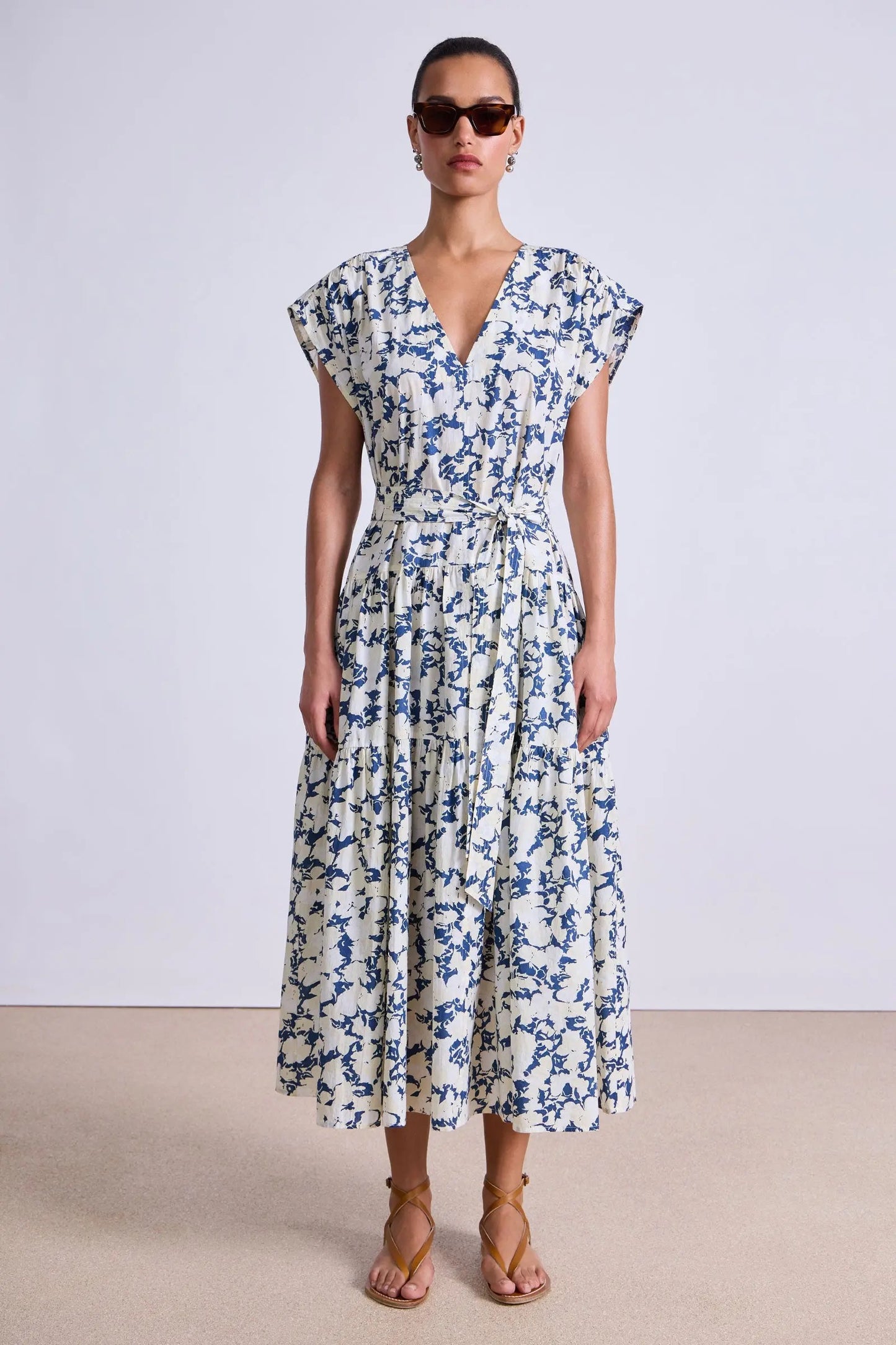 Apiece Apart Agathe Tier Maxi Dress Alina Floral Cream-Apiece Apart-Thistle Hill