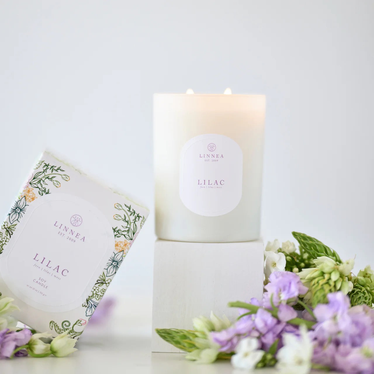 Linnea's Lights Double Wick Candle Lilac-Linnea's Lights-Thistle Hill
