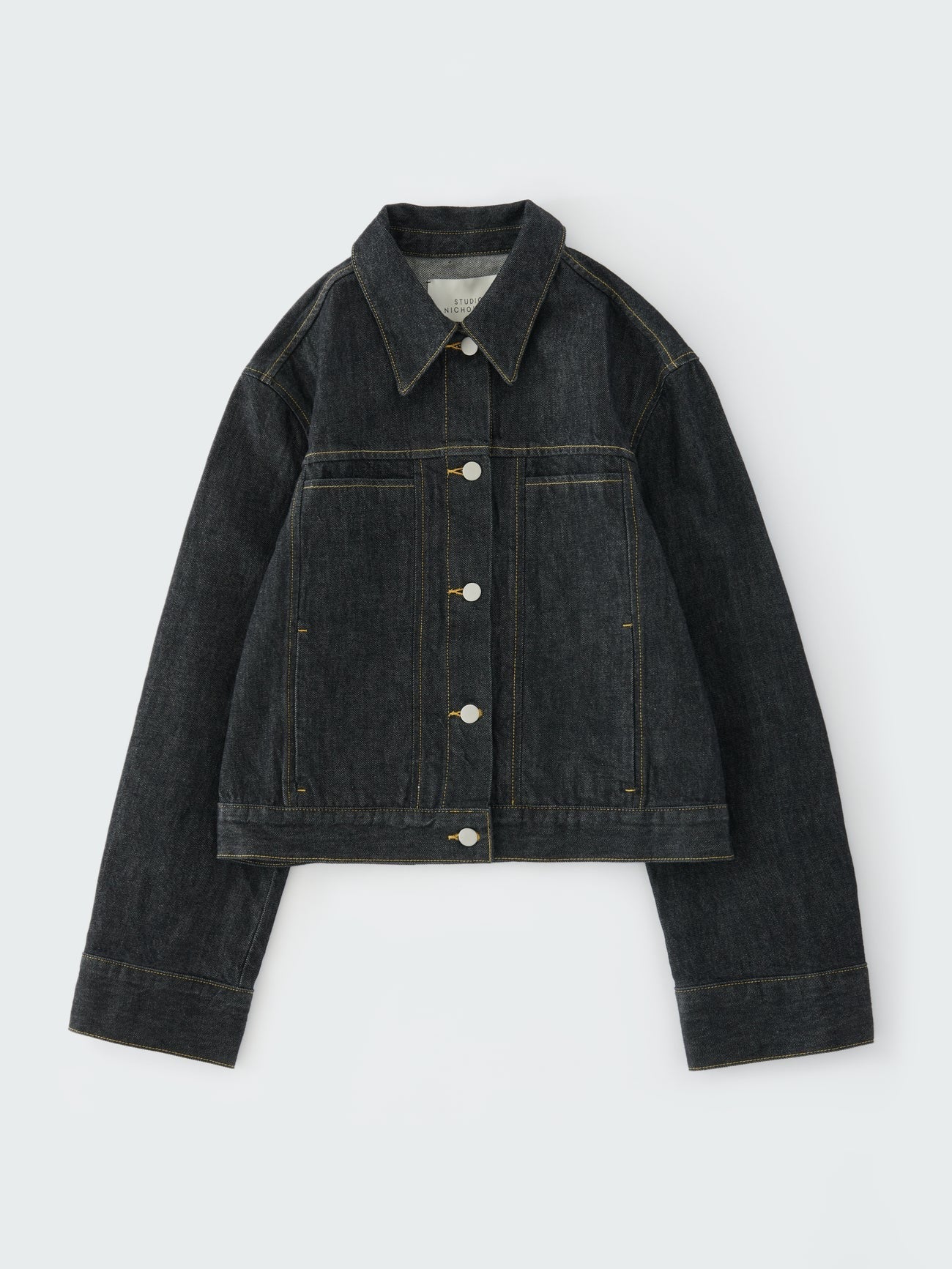 Studio Nicholson Denim Boxy Jacket with Pocket Detail Black-Studio Nicholson-Thistle Hill