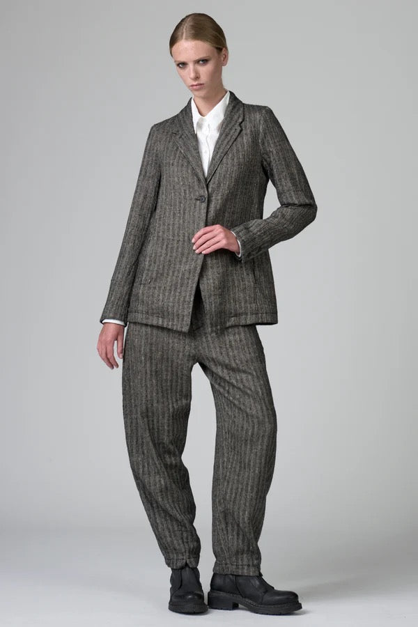 Transit Regular Fit Jacket in Herringbone Stretch Wool Blend Taupe-Transit-Thistle Hill