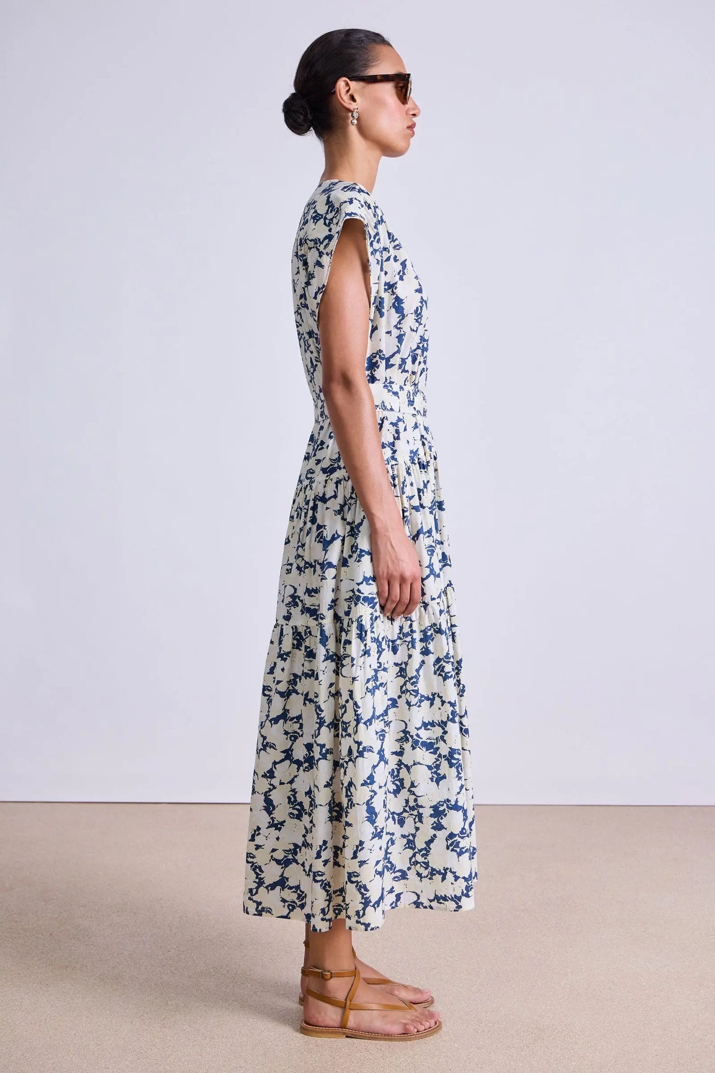 Apiece Apart Agathe Tier Maxi Dress Alina Floral Cream-Apiece Apart-Thistle Hill