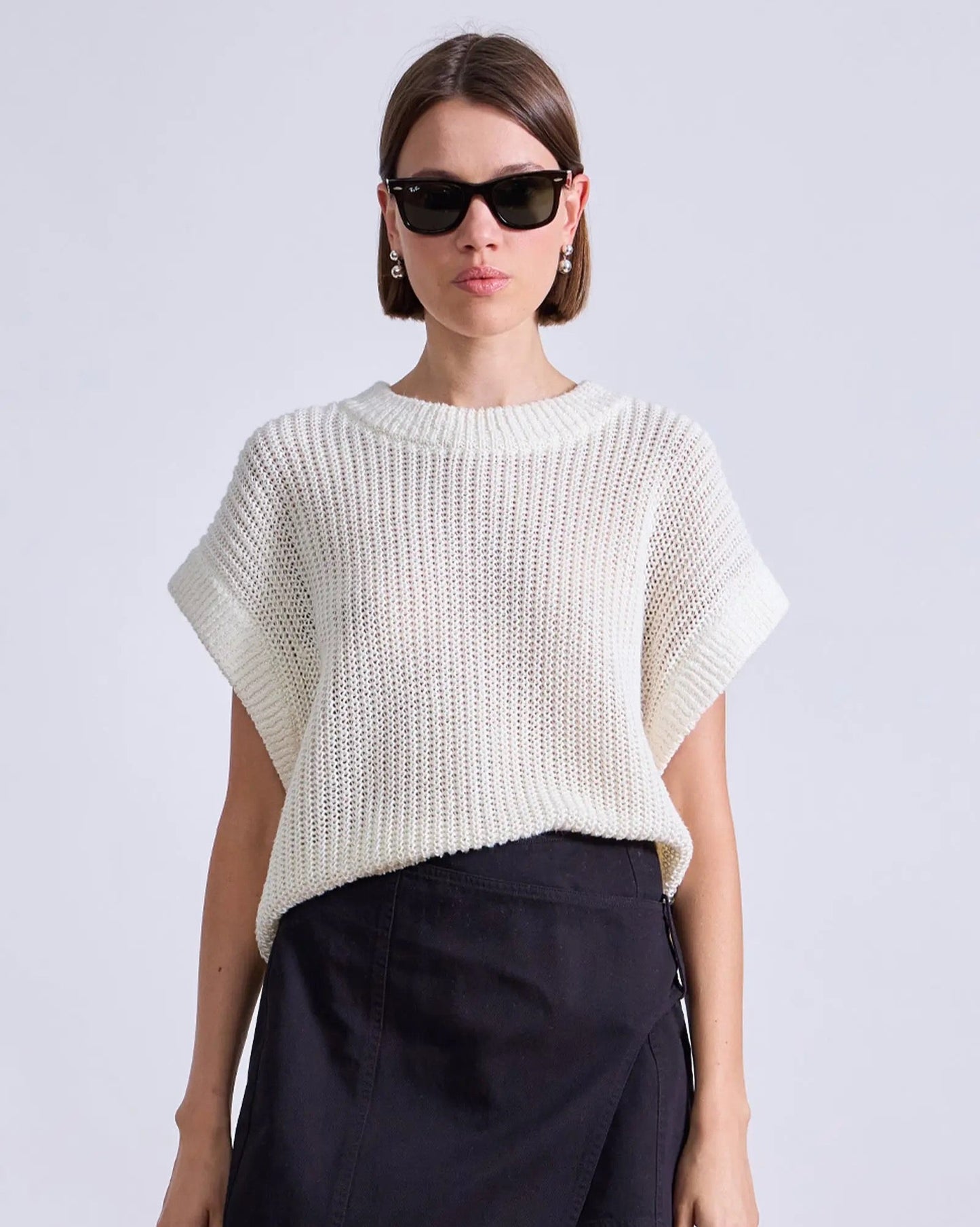 Apiece Apart Oliva Linen Vest Cream-Apiece Apart-Thistle Hill