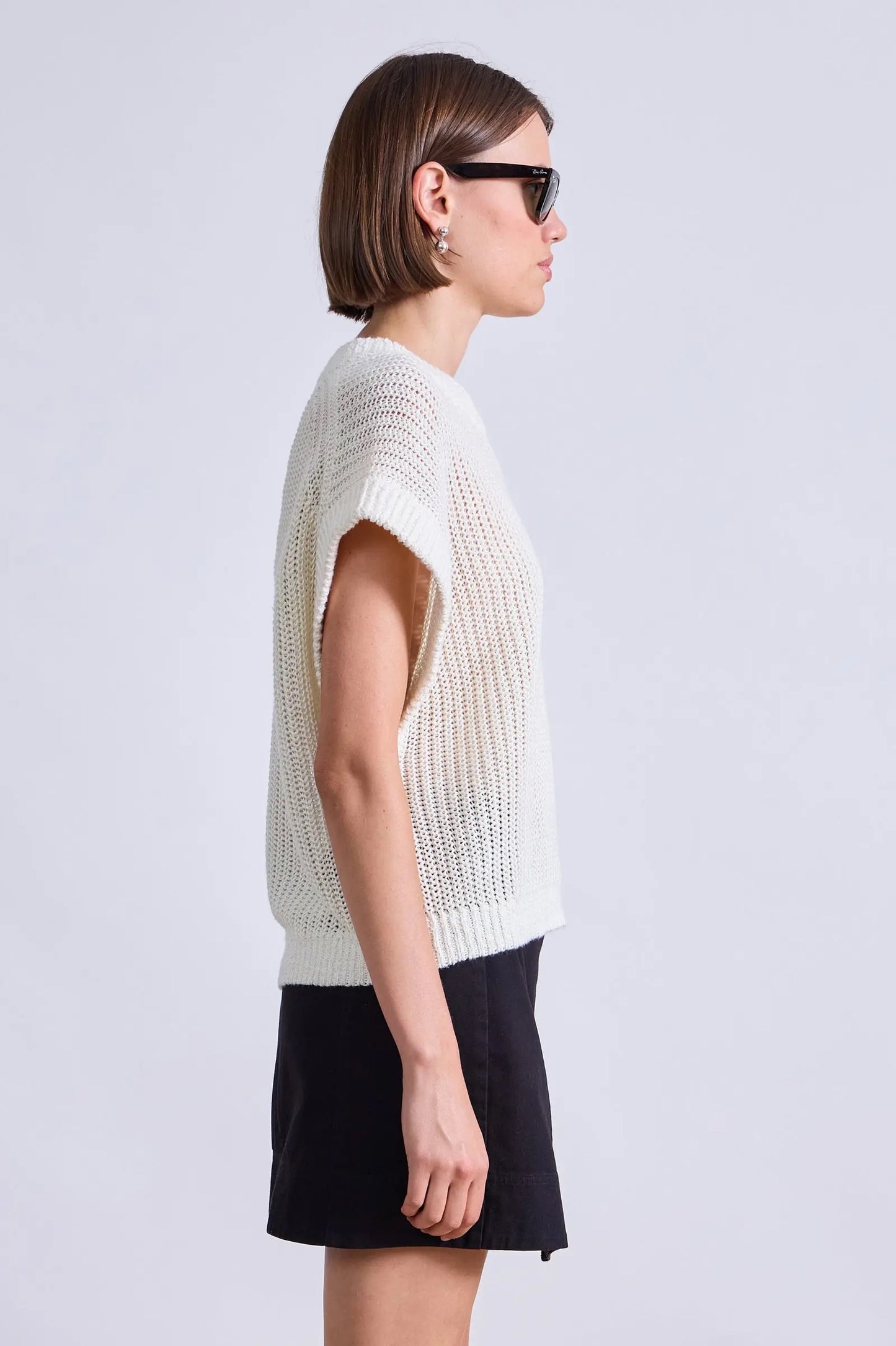 Apiece Apart Oliva Linen Vest Cream-Apiece Apart-Thistle Hill