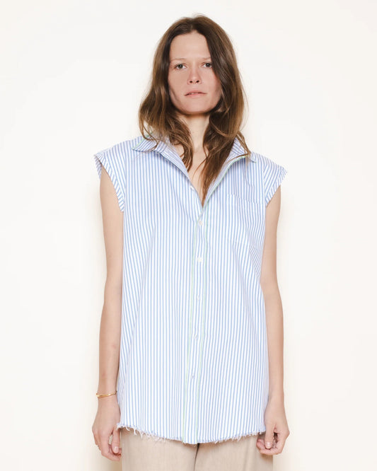 Raquel Allegra Gardener Shirt Blue Stripe-Raquel Allegra-Thistle Hill