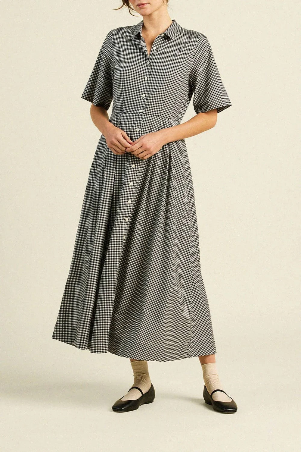Trovata Aster Dress Onyx Check-Trovata-Thistle Hill