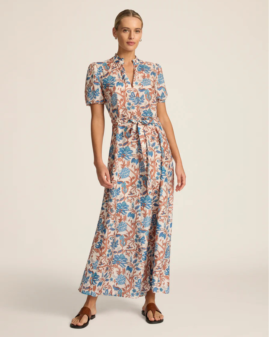 Hannah Art Wear Oceanus Maxi Dress Fernando Azure-Hannah Art Wear-Thistle Hill