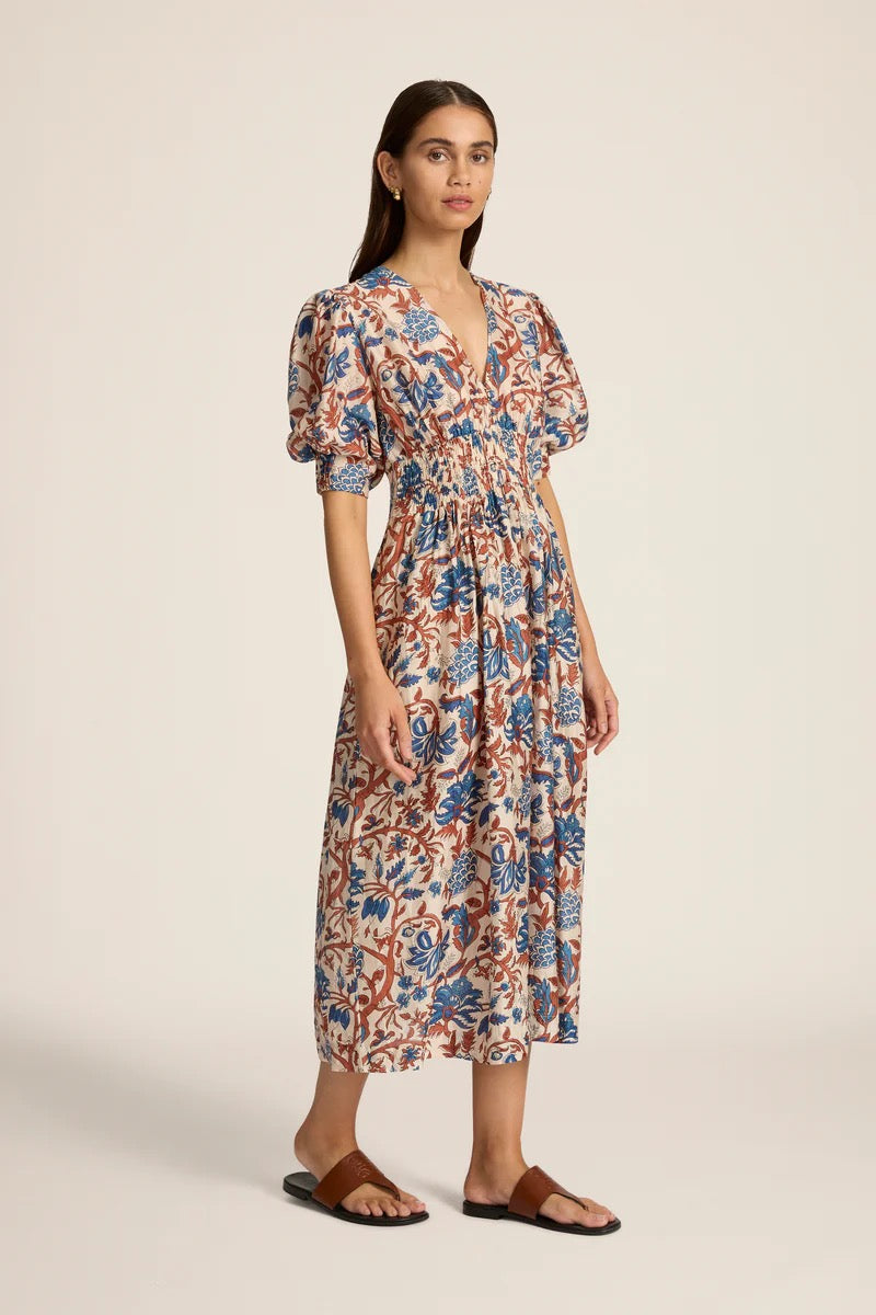 Hannah Art Wear Sophia Midi Dress Fernando Azure-Hannah Art Wear-Thistle Hill