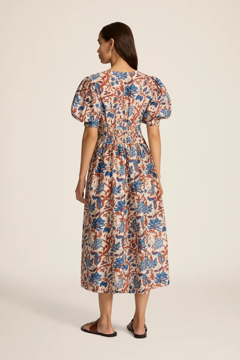 Hannah Art Wear Sophia Midi Dress Fernando Azure-Hannah Art Wear-Thistle Hill