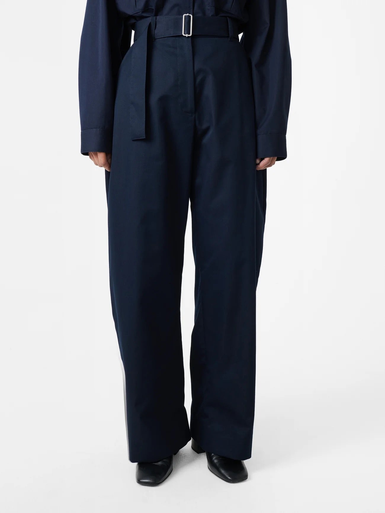 Studio Nicholson Belted Round Leg Pant Darkest Navy-Studio Nicholson-Thistle Hill