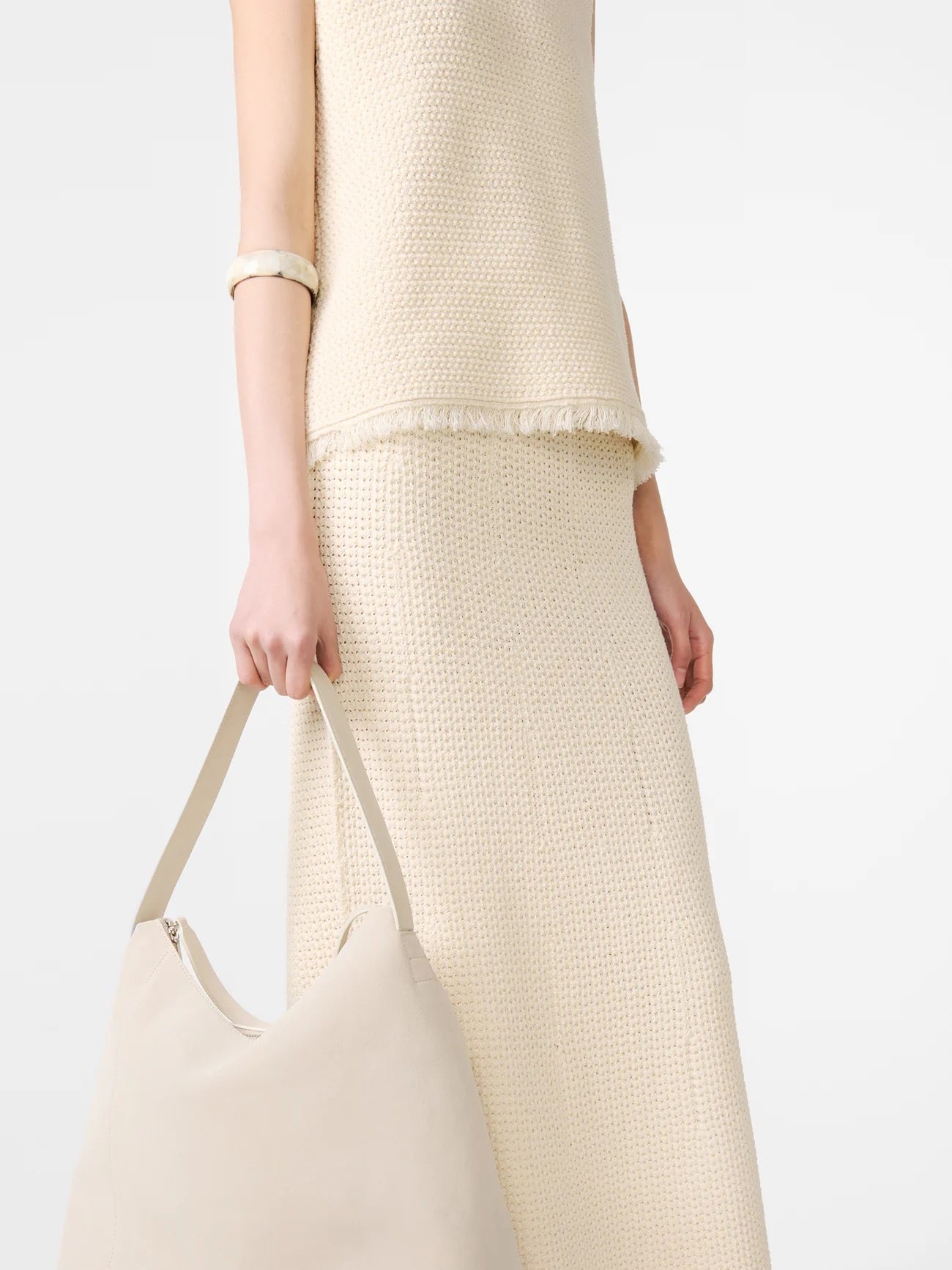 Studio Nicholson Fray Knit Cotton Vest Cream-Studio Nicholson-Thistle Hill