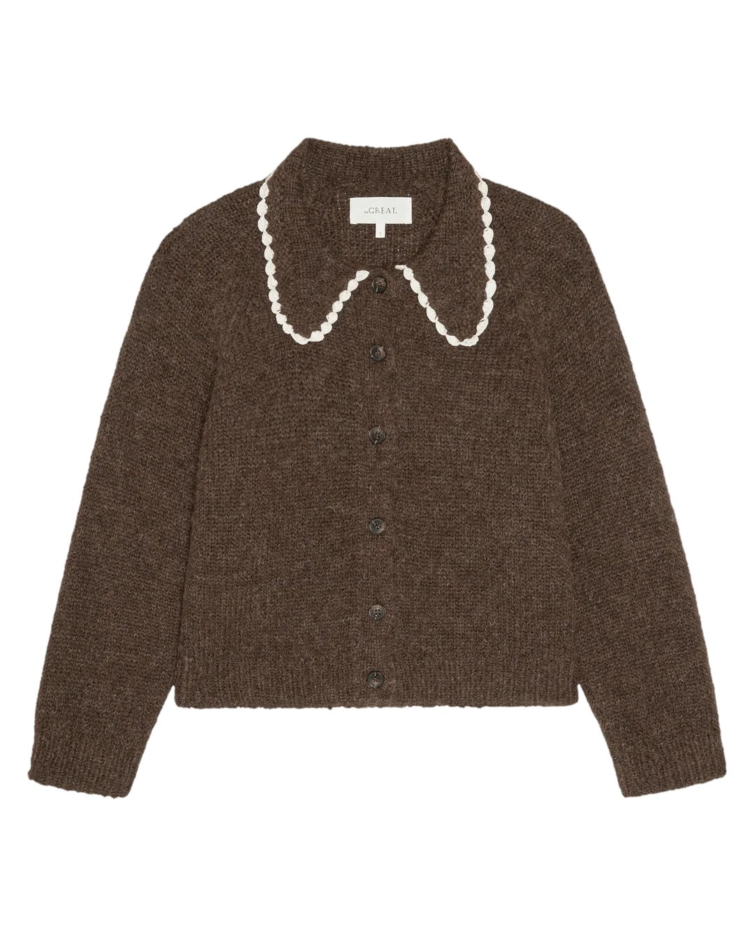The Great Crotchet Collar Cardigan Chocolate Brown-The Great-Thistle Hill