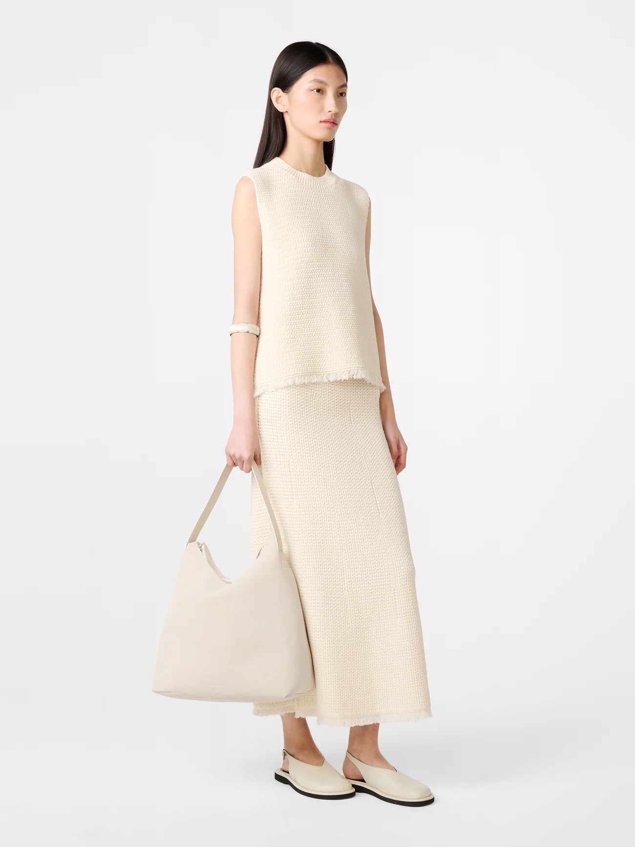 Studio Nicholson Fray Knit Cotton Vest Cream-Studio Nicholson-Thistle Hill