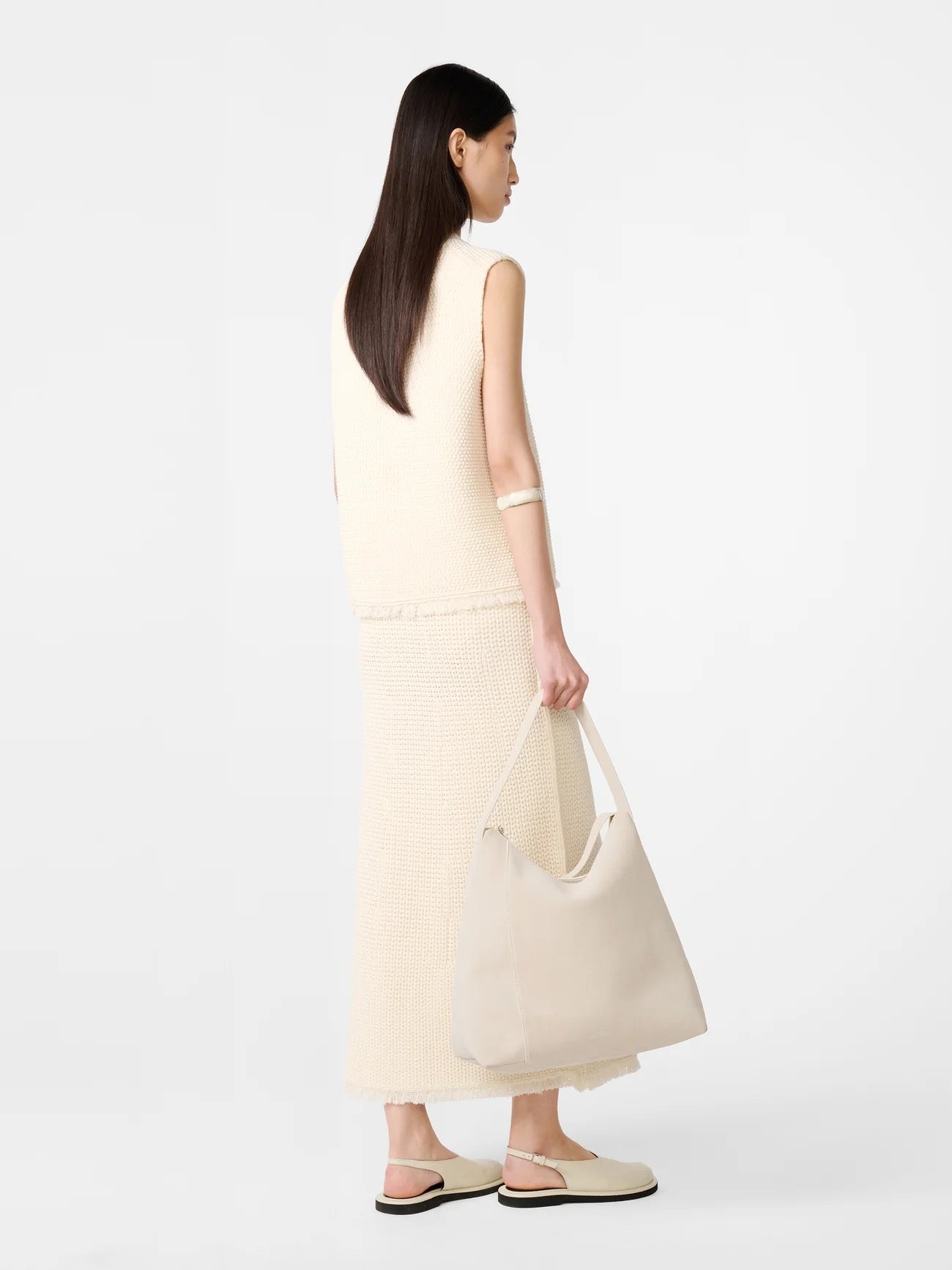 Studio Nicholson Fray Knit Cotton Vest Cream-Studio Nicholson-Thistle Hill