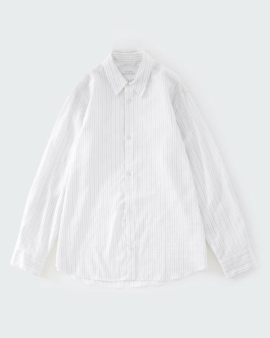 Studio Nicholson Silk Boxy Shirt Ecru & Black-Studio Nicholson-Thistle Hill