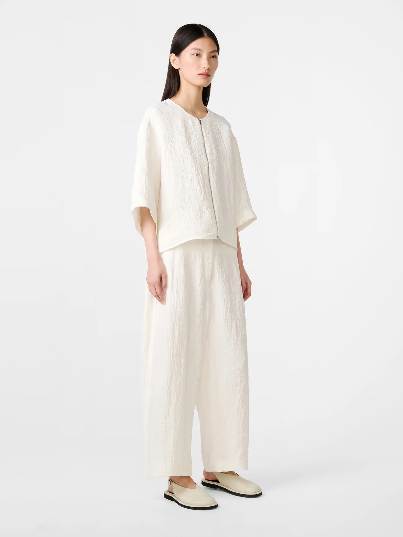 Studio Nicholson Tuttle Linen Shirt in Parchment-Studio Nicholson-Thistle Hill