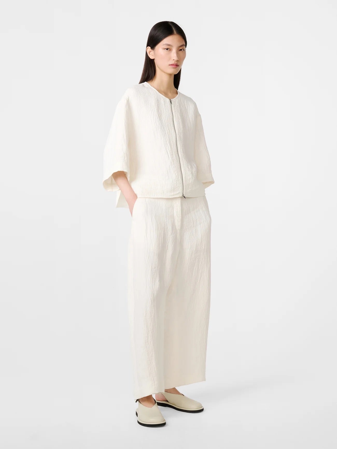 Studio Nicholson Tuttle Linen Shirt in Parchment-Studio Nicholson-Thistle Hill