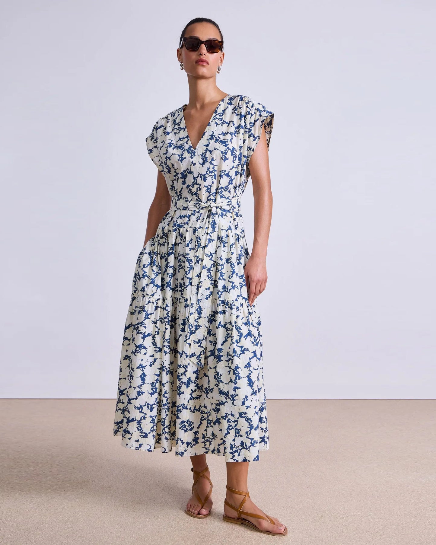 Apiece Apart Agathe Tier Maxi Dress Alina Floral Cream-Apiece Apart-Thistle Hill