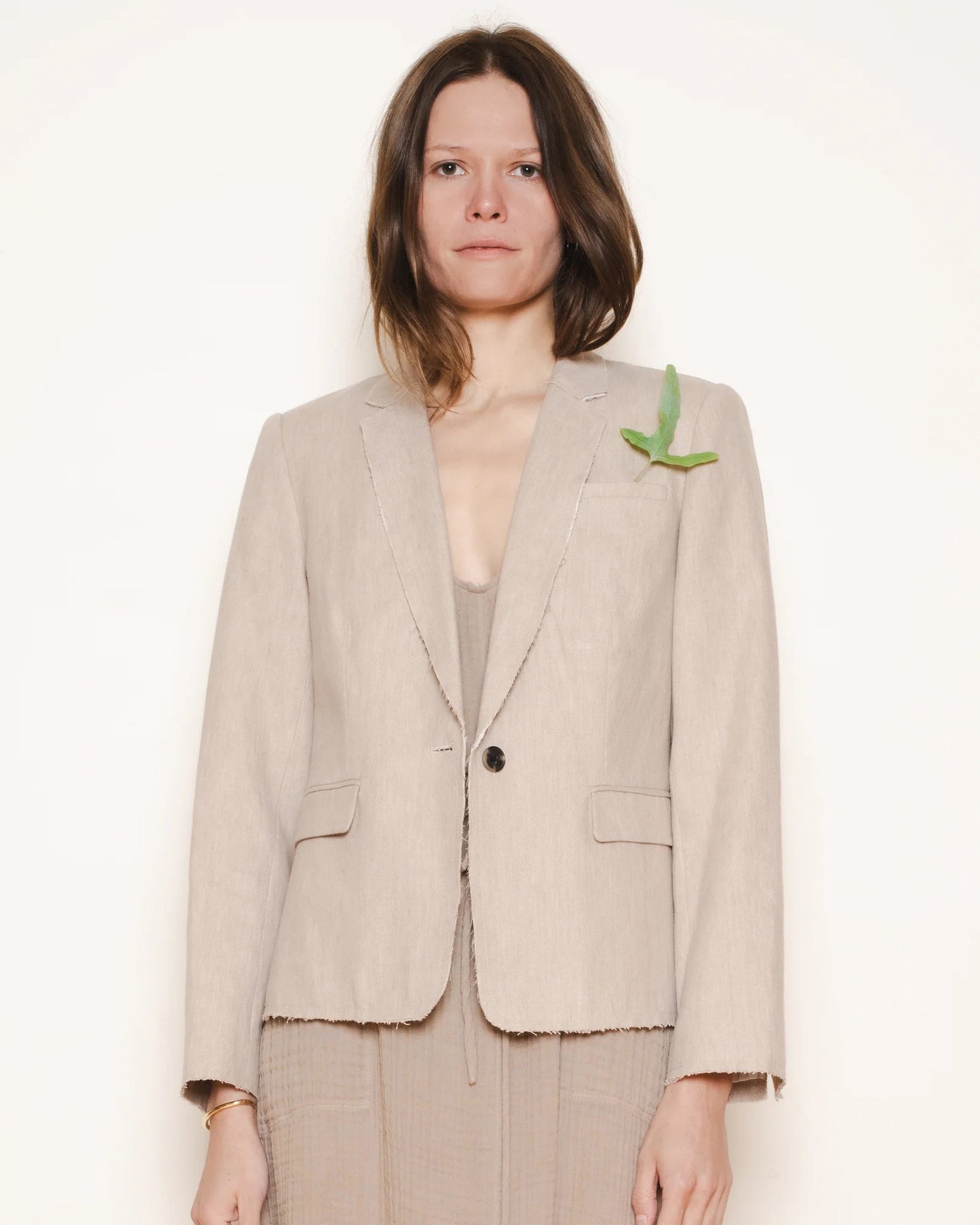 Raquel Allegra Pico Blazer Wheat Cotton Linen-Raquel Allegra-Thistle Hill