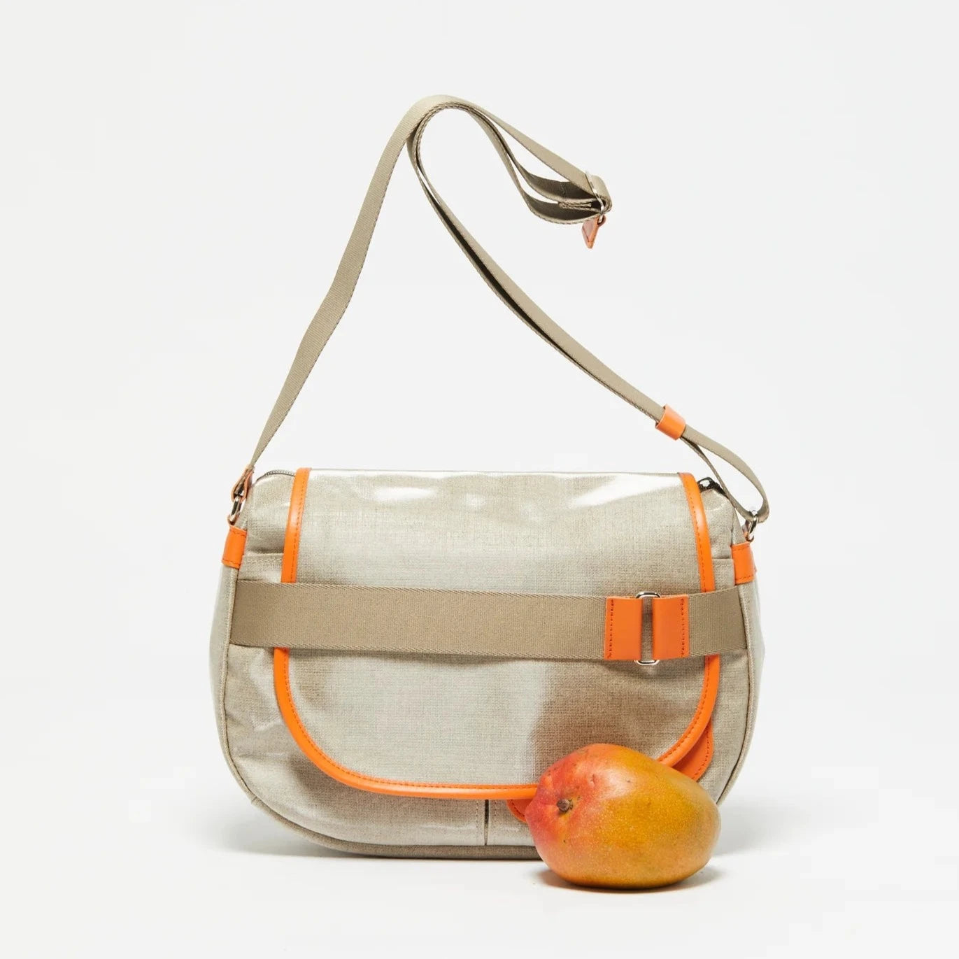 Jack Gomme Paris Gaby Linen Satchel Natural + Orange-Jack Gomme Paris-Thistle Hill