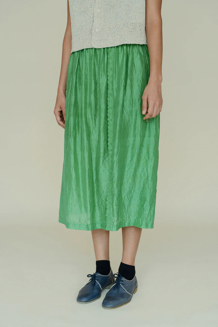 Runaway Bicycle Stella Shamrock Green Embroidered Skirt-Runaway Bicycle-Thistle Hill