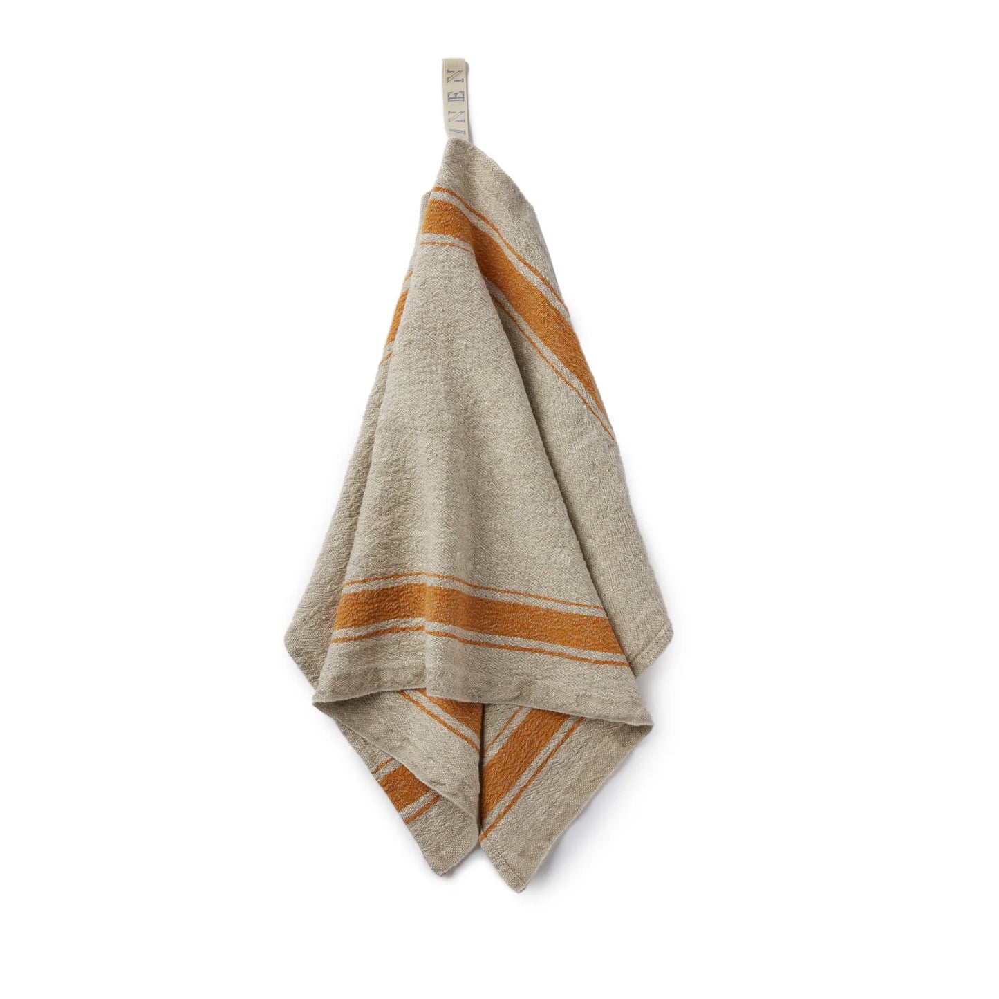 Vintage Linen Kitchen Towel Mustard Stripe-Thistle Hill-Thistle Hill