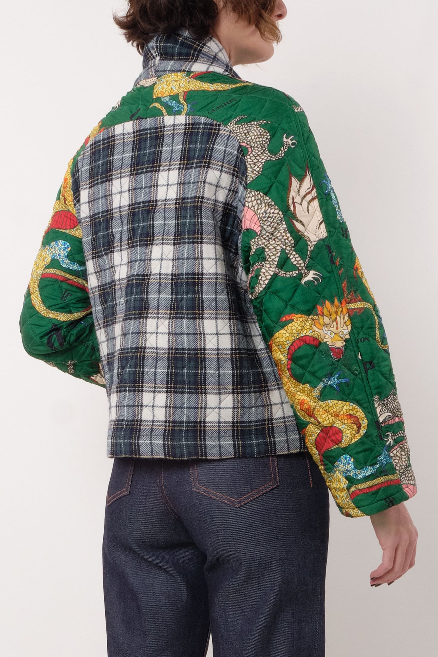 La Prestic Ouiston Green Dragon & Tartan Jacket-La Prestic Ouiston-Thistle Hill
