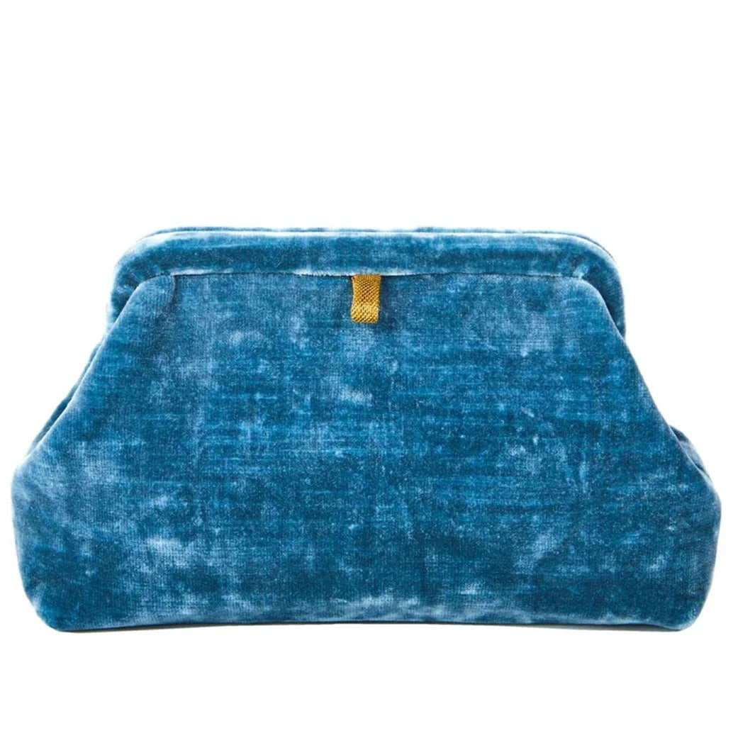 Marian Paquette Liette Velvet Clutch Teal