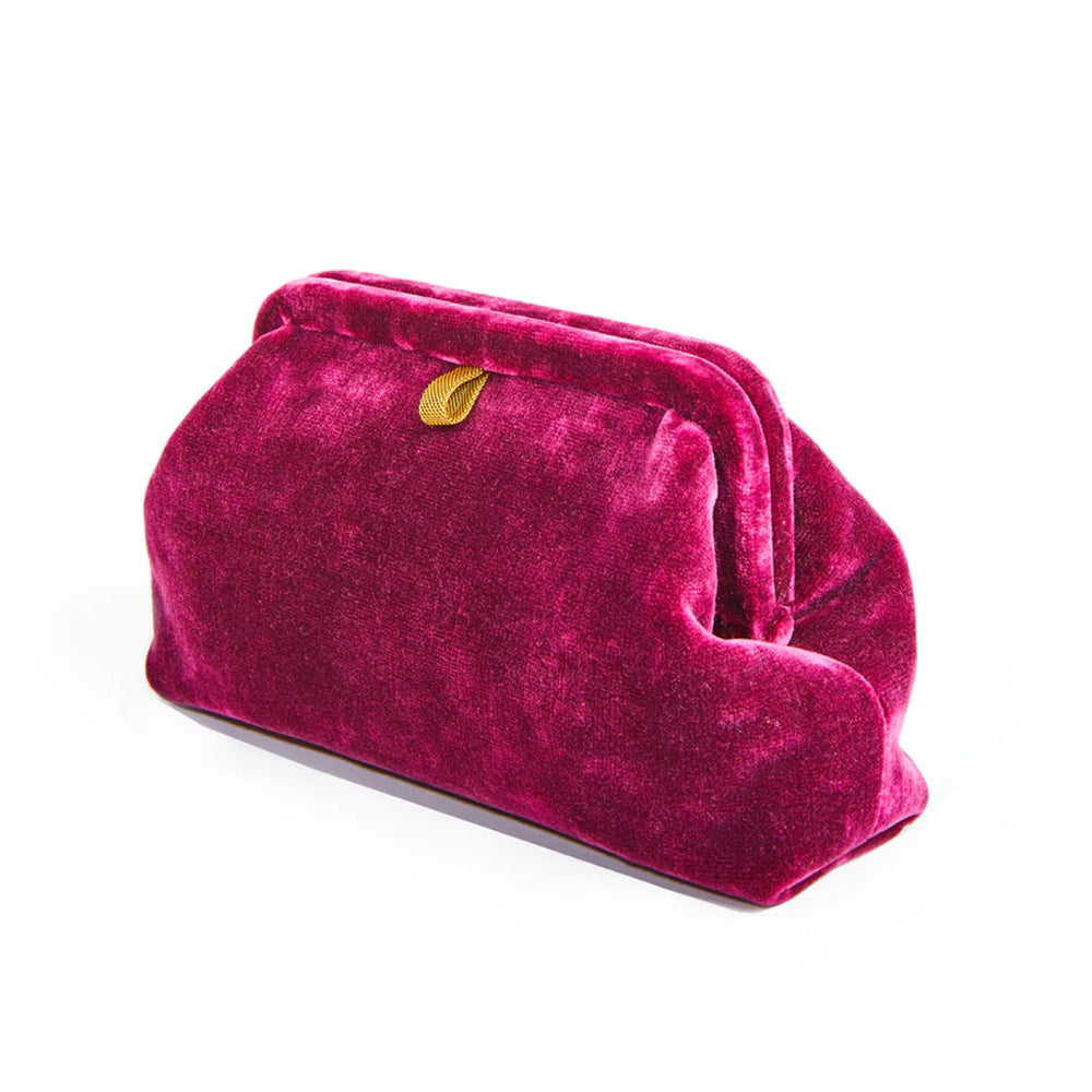 Marian Paquette Liette Velvet Clutch Magenta