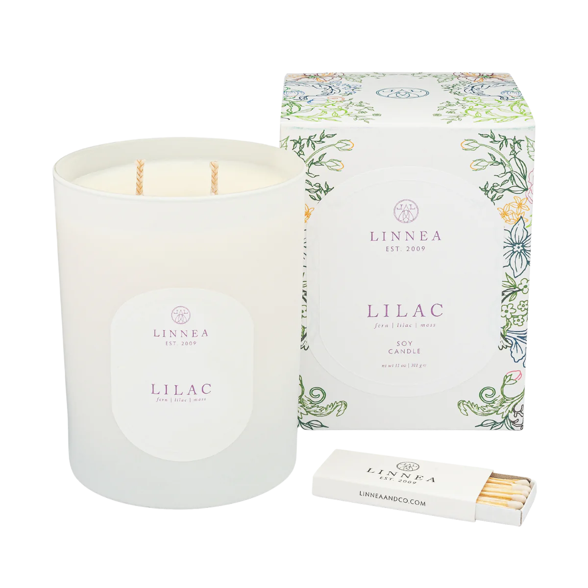 Linnea's Lights Double Wick Candle Lilac-Linnea's Lights-Thistle Hill