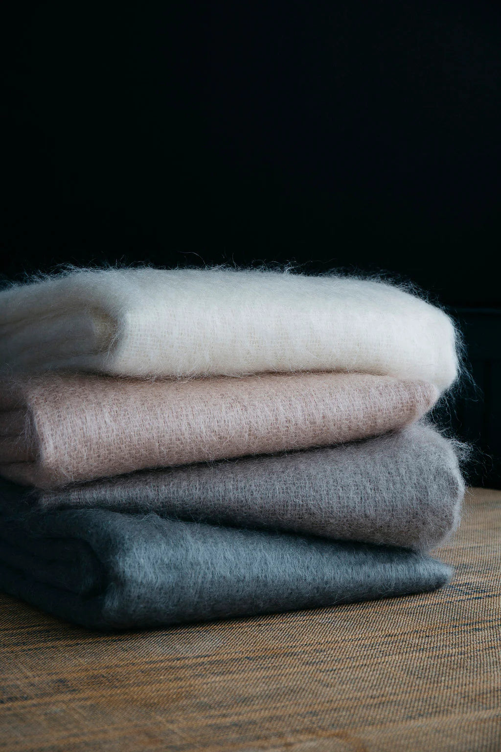 Evangeline Linens Mohair Throw Moss-Evangeline-Thistle Hill