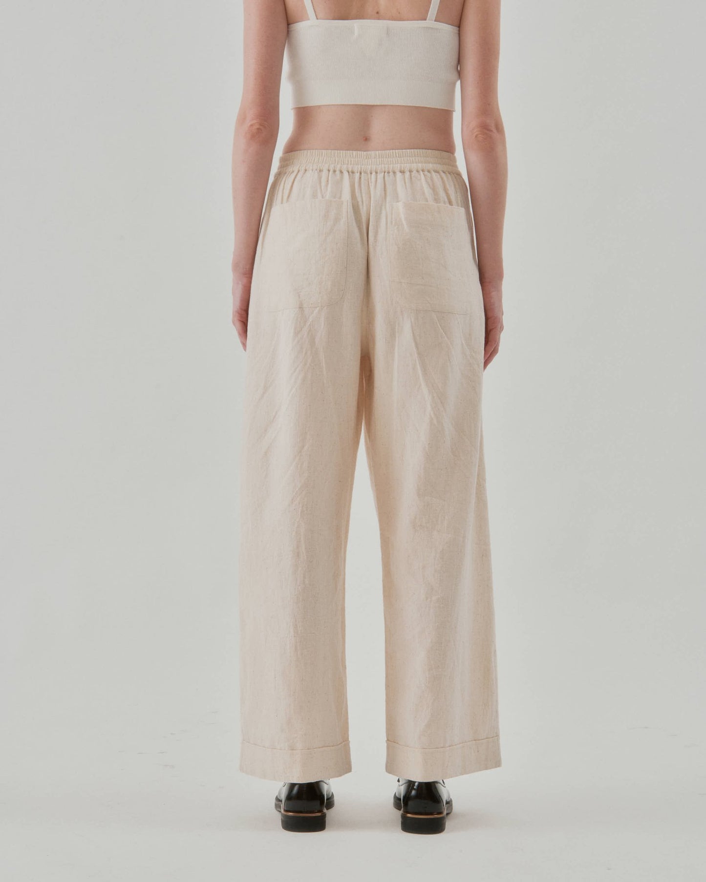 NYMåNE Wes Pleat Pant Natural-NYMåNE-Thistle Hill