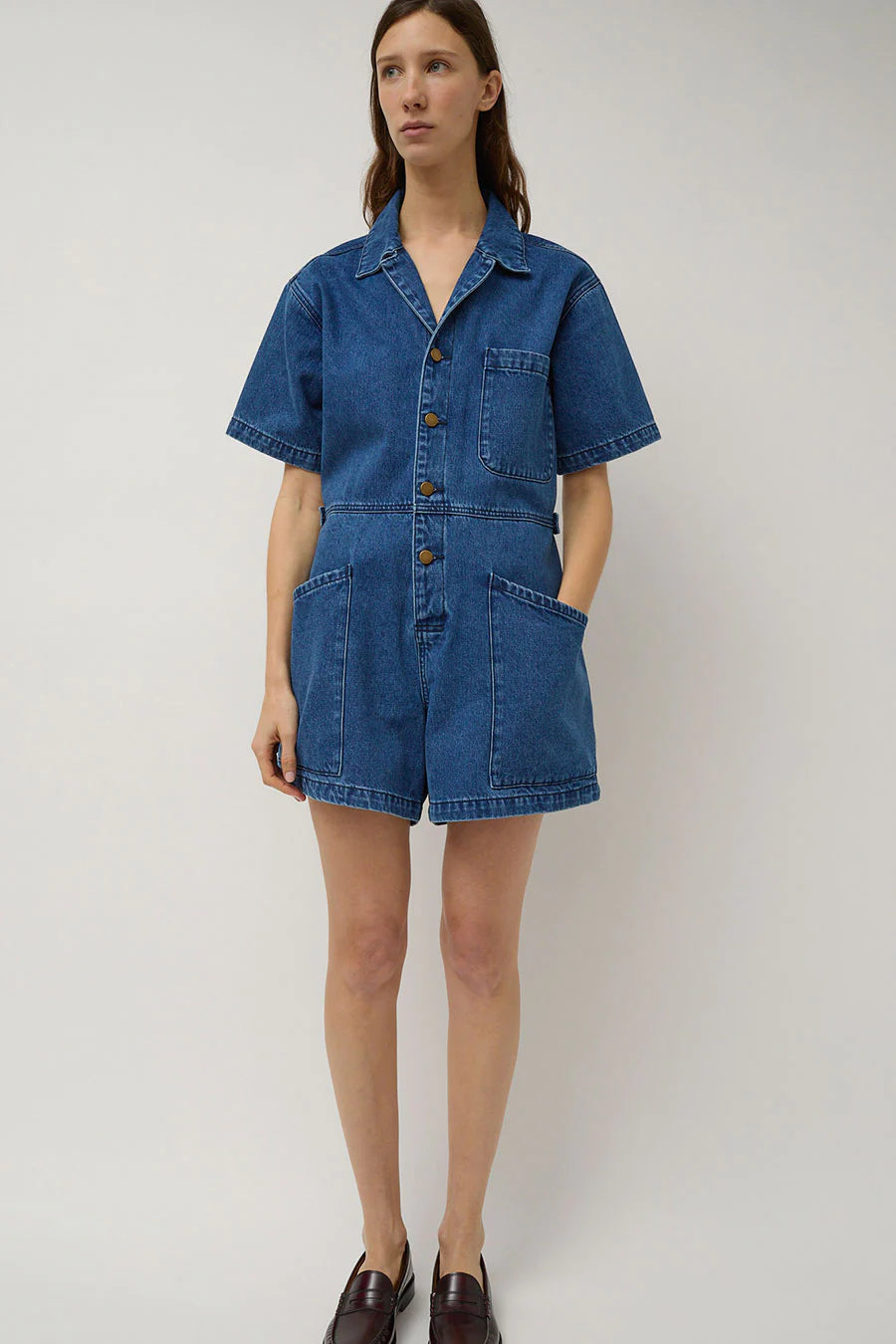No. 6 Bree Jumpsuit Medium Blue Wash Denium-No. 6-Thistle Hill