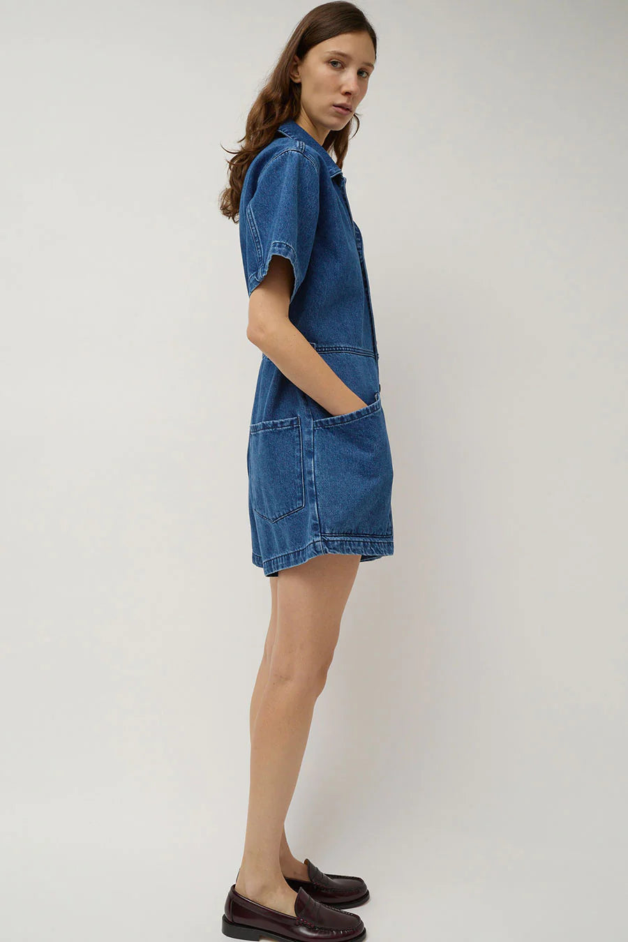 No. 6 Bree Jumpsuit Medium Blue Wash Denium-No. 6-Thistle Hill