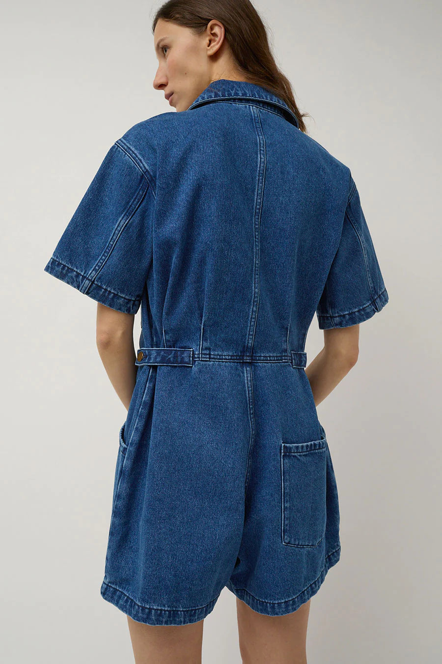 No. 6 Bree Jumpsuit Medium Blue Wash Denium-No. 6-Thistle Hill