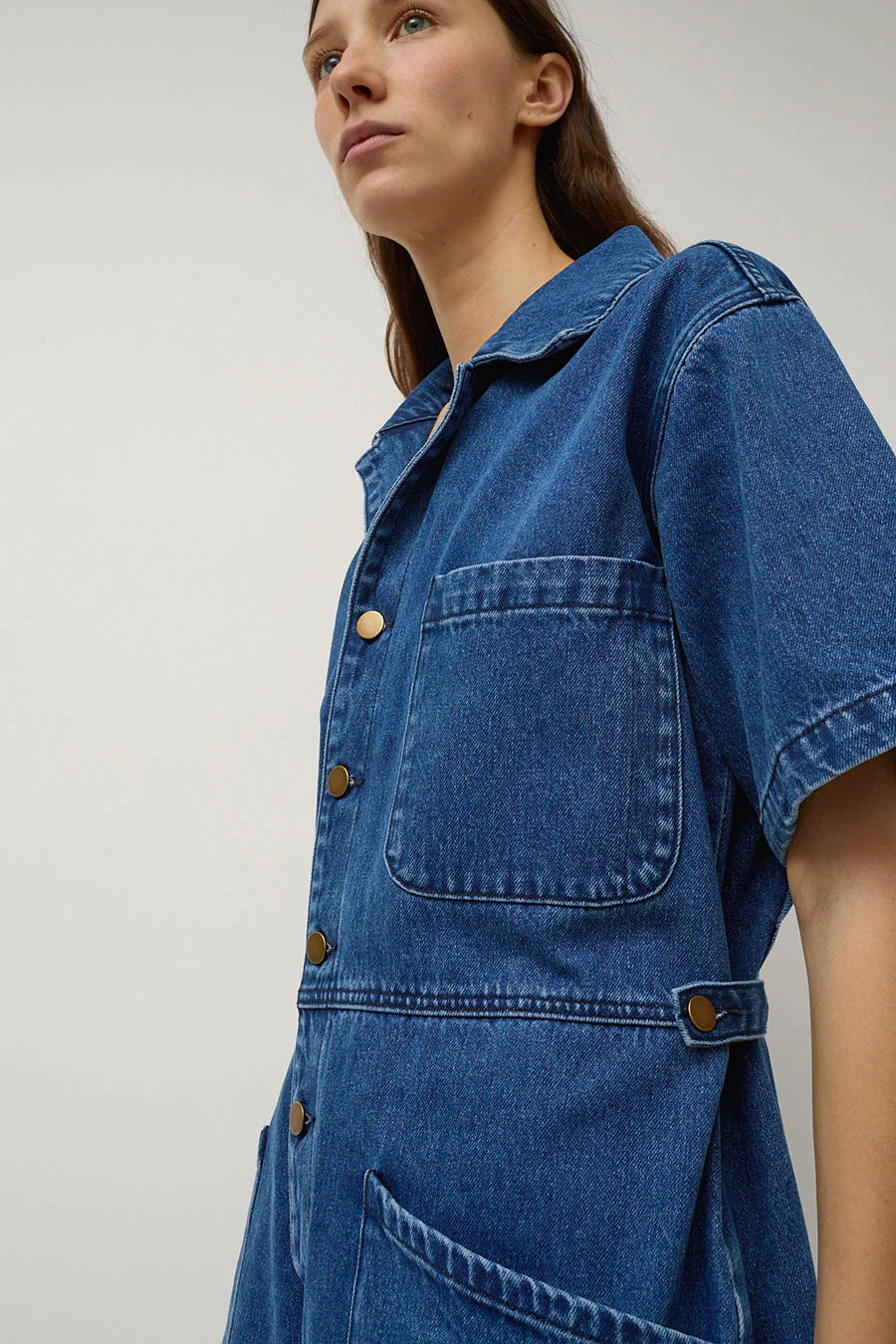 No. 6 Bree Jumpsuit Medium Blue Wash Denium-No. 6-Thistle Hill